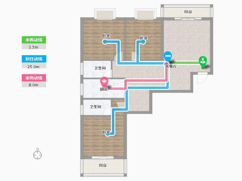 湖北省-咸宁市-桂泉花园-108.03-户型库-动静线