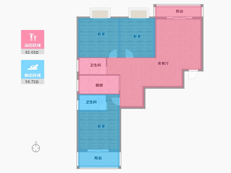 湖北省-咸宁市-桂泉花园-108.03-户型库-动静分区