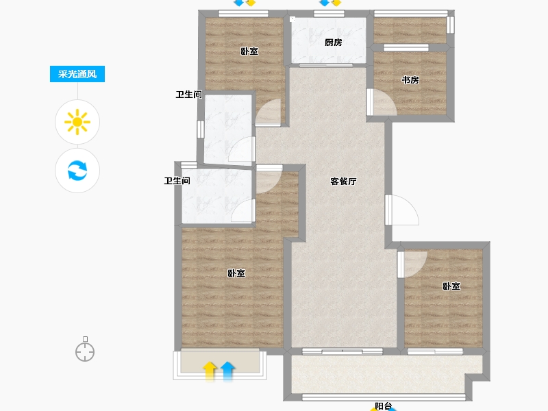 浙江省-绍兴市-新昌碧桂园珺悦-99.99-户型库-采光通风