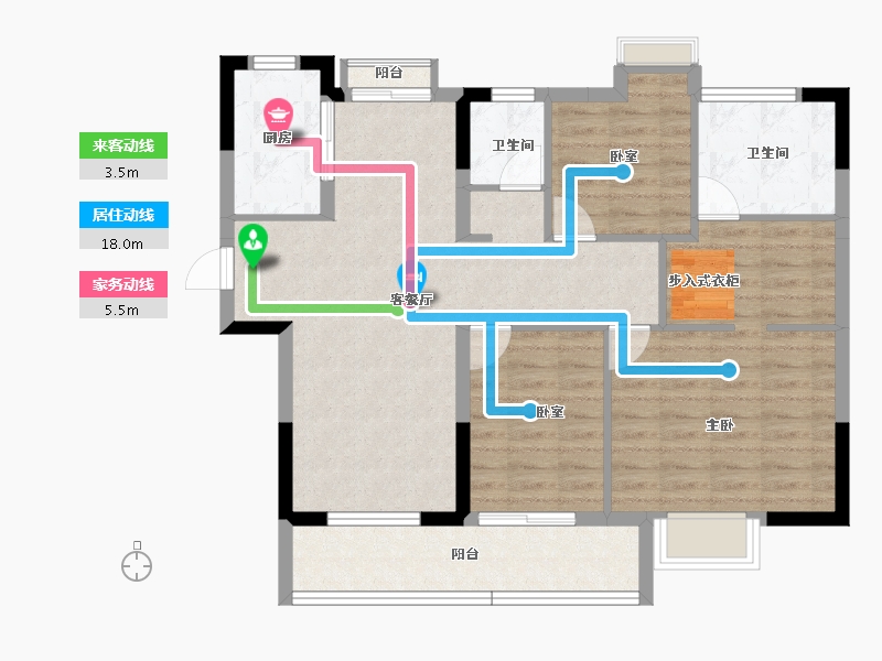 湖北省-黄冈市-南德上林公馆-91.51-户型库-动静线