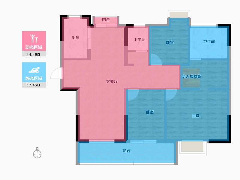 湖北省-黄冈市-南德上林公馆-91.51-户型库-动静分区