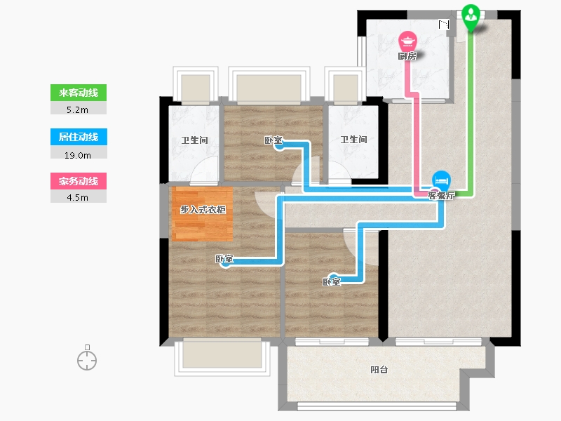 湖北省-荆州市-荆州碧桂园央玺-77.27-户型库-动静线