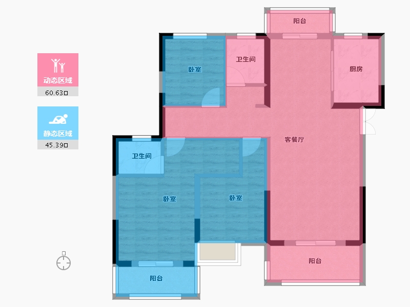 湖北省-黄冈市-红安汇景新城-94.48-户型库-动静分区