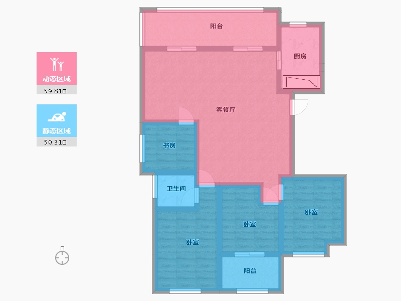 河南省-信阳市-天福山河观邸-96.43-户型库-动静分区