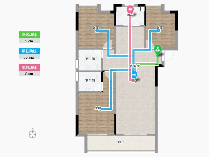 湖北省-黄冈市-南德上林公馆-89.74-户型库-动静线