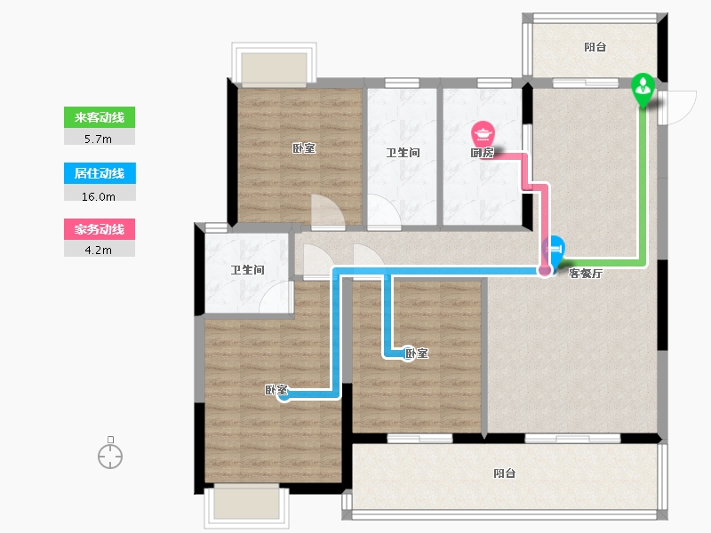 湖北省-黄冈市-东城学府-105.86-户型库-动静线