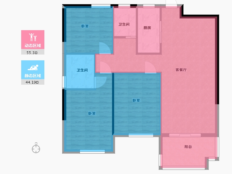 湖北省-黄冈市-鸿园未来城-90.85-户型库-动静分区