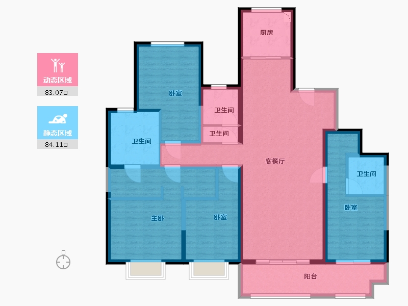 江苏省-宿迁市-新城玺樾府-150.01-户型库-动静分区