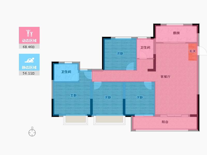 山东省-淄博市-中南高科创智花园-113.00-户型库-动静分区