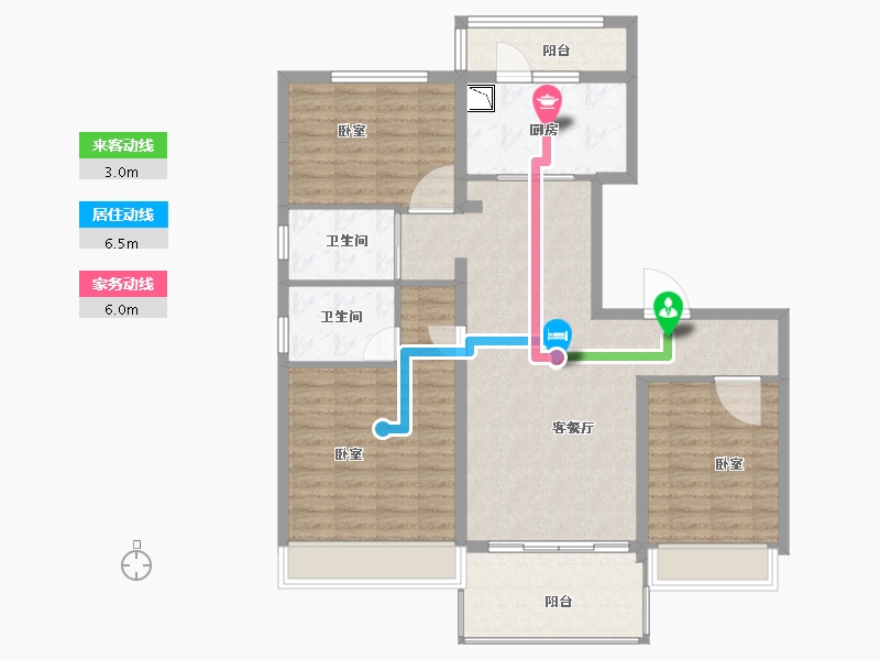 河南省-商丘市-碧桂园木兰郡-104.78-户型库-动静线