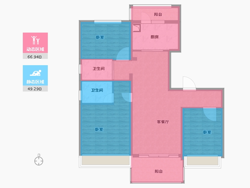 河南省-商丘市-碧桂园木兰郡-104.78-户型库-动静分区