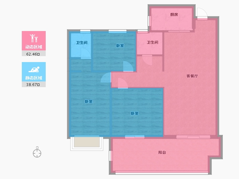 湖北省-黄冈市-城南•花语城-92.18-户型库-动静分区