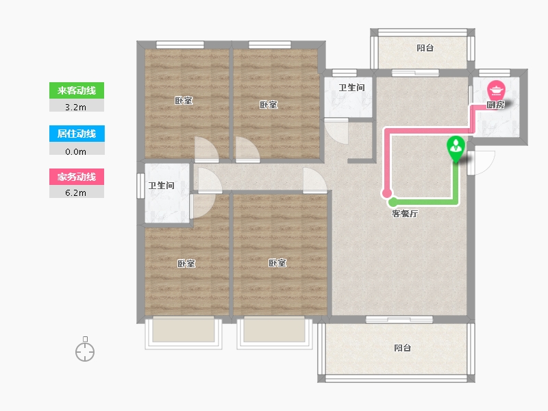 湖北省-黄冈市-城南•花语城-95.35-户型库-动静线