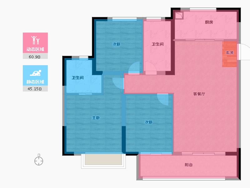 山东省-淄博市-中南高科创智花园-96.00-户型库-动静分区