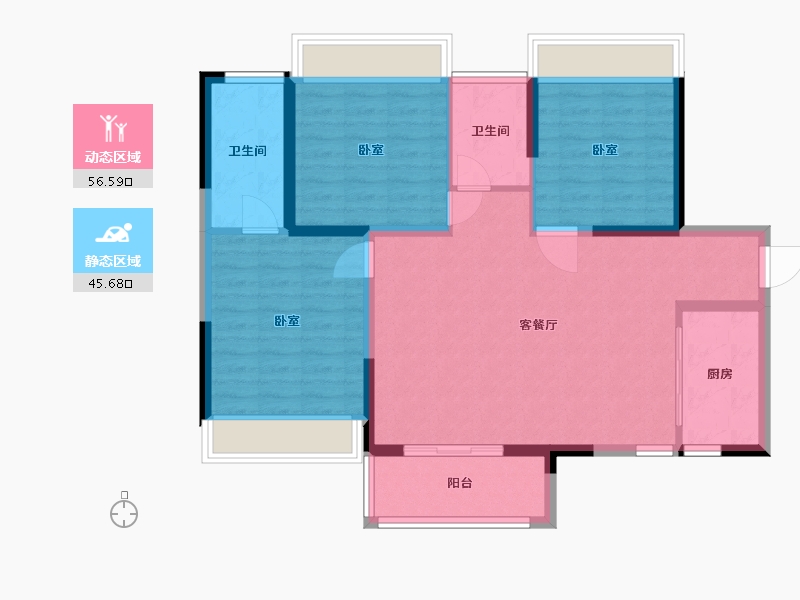 湖北省-武汉市-武汉锦绣香江-92.18-户型库-动静分区