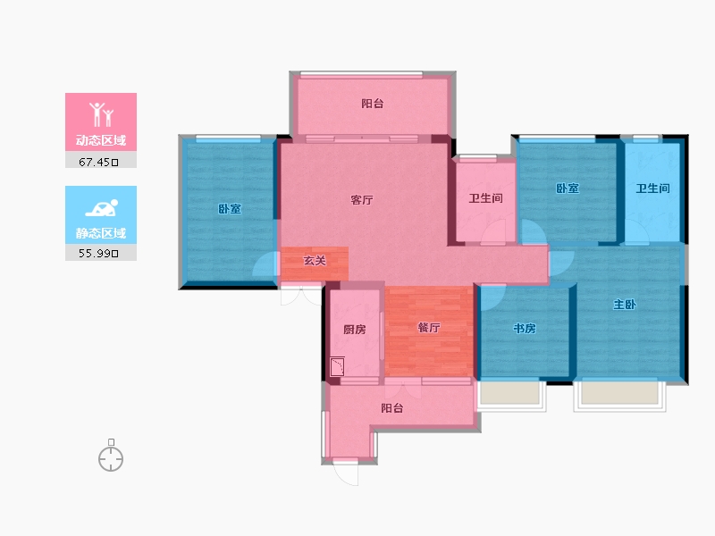 湖南省-衡阳市-金钟府-110.44-户型库-动静分区