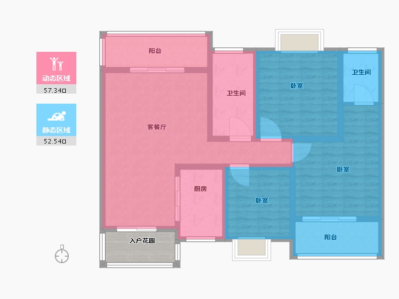 湖北省-黄冈市-金泰时代-102.10-户型库-动静分区