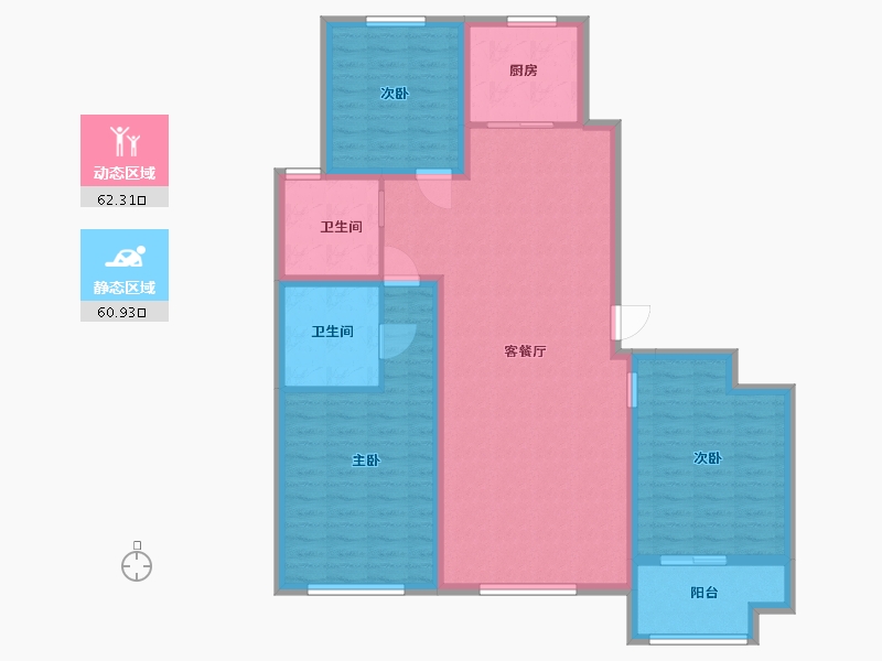 山东省-潍坊市-中冶潍坊公馆-111.20-户型库-动静分区