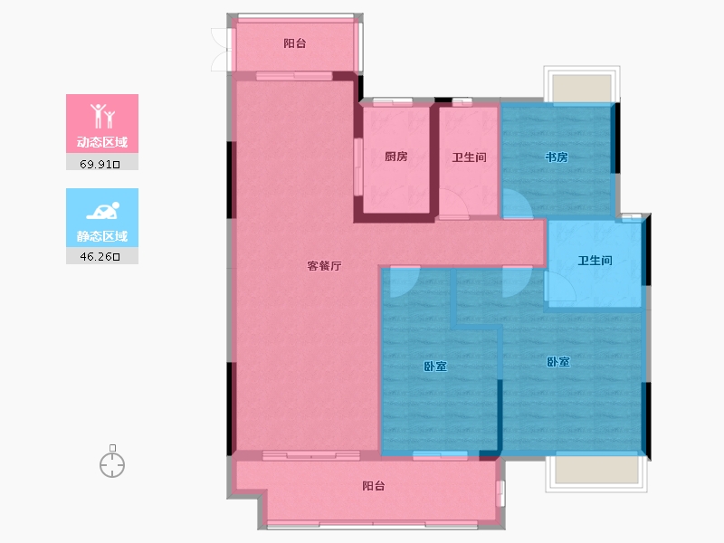 湖北省-黄冈市-中港水岸新城-107.28-户型库-动静分区