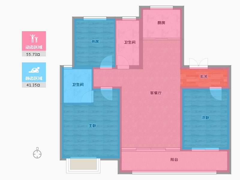 山东省-淄博市-天煜风华-87.00-户型库-动静分区