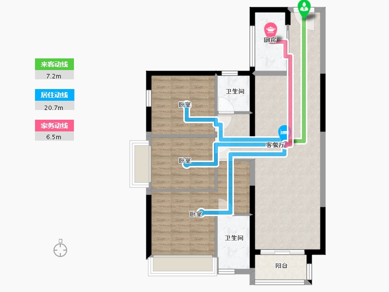 湖北省-武汉市-武汉锦绣香江-90.70-户型库-动静线