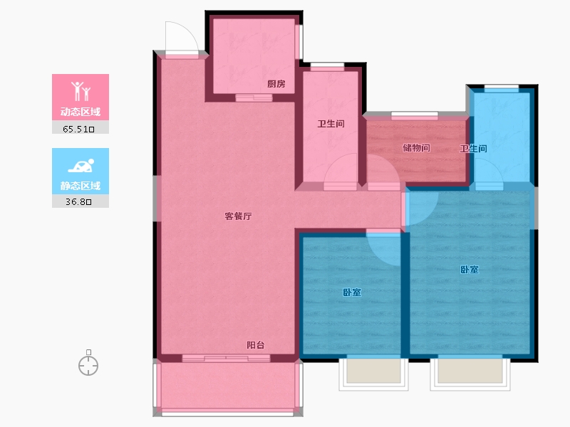 江苏省-宿迁市-碧桂园·中南珑悦-91.00-户型库-动静分区