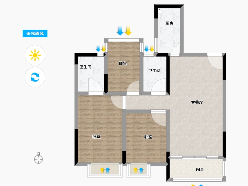 湖北省-襄阳市-盛世兴隆-88.30-户型库-采光通风