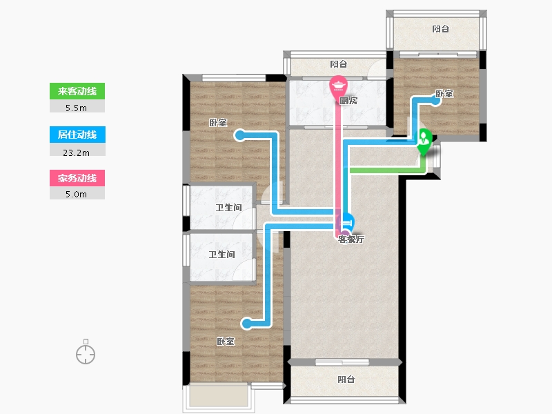 湖北省-襄阳市-房投翰林府-95.33-户型库-动静线