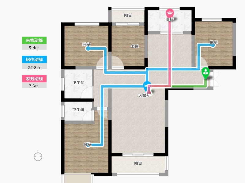 河南省-郑州市-长江一号宏图-115.00-户型库-动静线