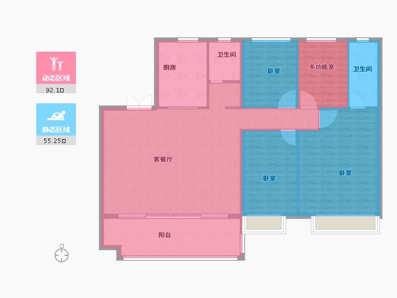 河南省-商丘市-碧桂园天悦三期-136.00-户型库-动静分区