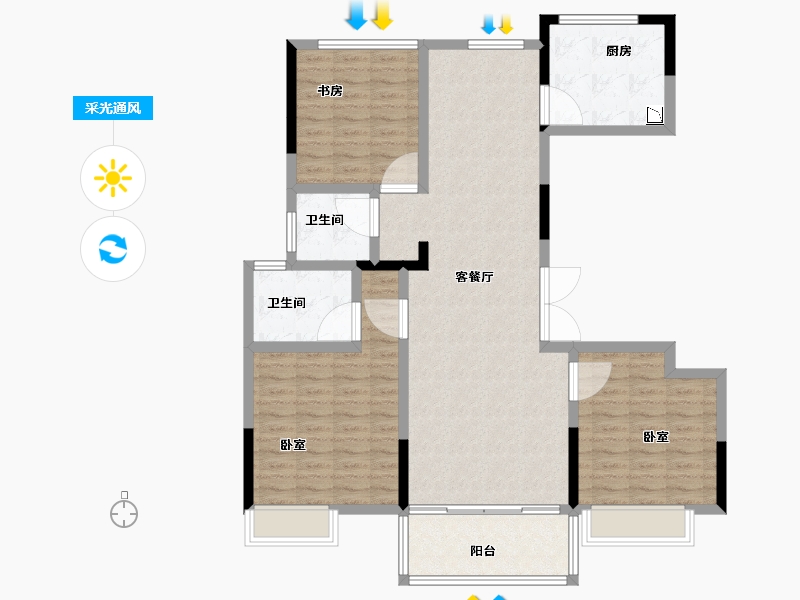 湖北省-襄阳市-盛世兴隆-113.40-户型库-采光通风