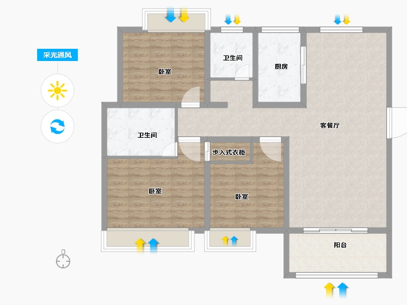 河南省-南阳市-东郡华府-111.49-户型库-采光通风