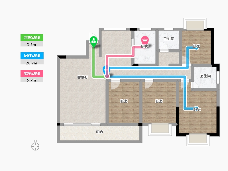 湖北省-黄冈市-程湖花园-103.24-户型库-动静线