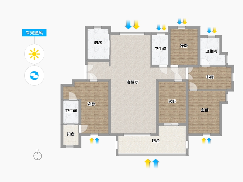 山东省-临沂市-万图·水岸经典-156.86-户型库-采光通风