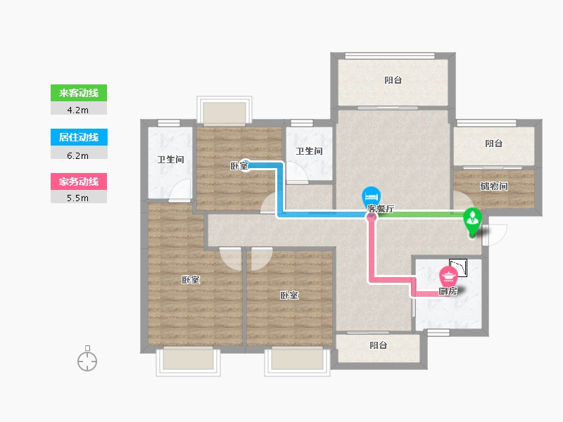 湖南省-株洲市-华晨神农府-105.02-户型库-动静线