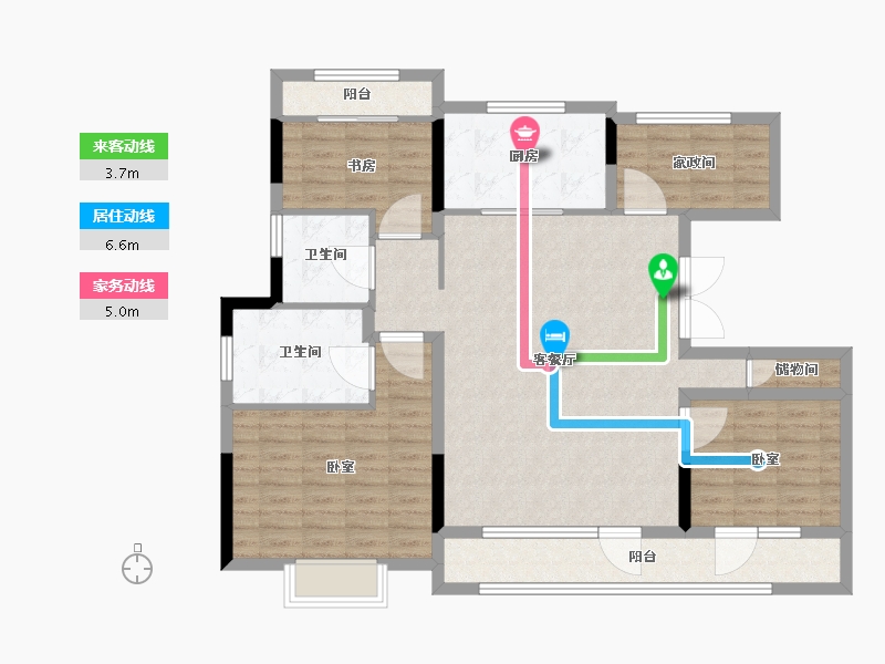 山东省-济宁市-中南珑悦-113.01-户型库-动静线