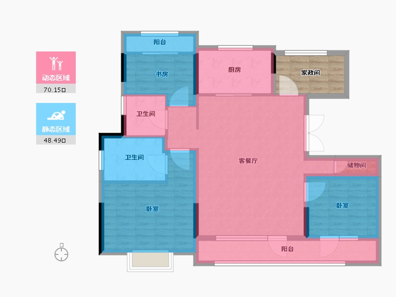 山东省-济宁市-中南珑悦-113.01-户型库-动静分区