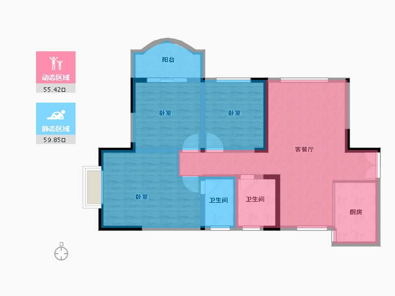 河南省-郑州市-志强理想名城-103.19-户型库-动静分区