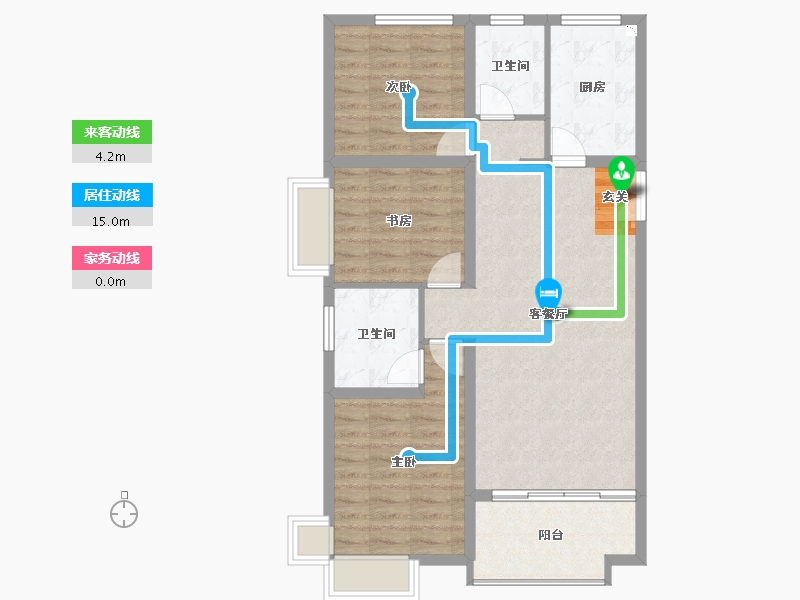 山东省-淄博市-天煜风华-84.15-户型库-动静线