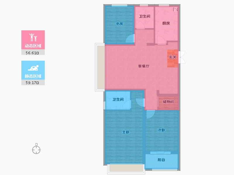 山东省-淄博市-汇智荣悦城-104.00-户型库-动静分区