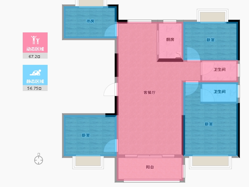 河南省-驻马店市-碧桂园蔡州府-112.01-户型库-动静分区