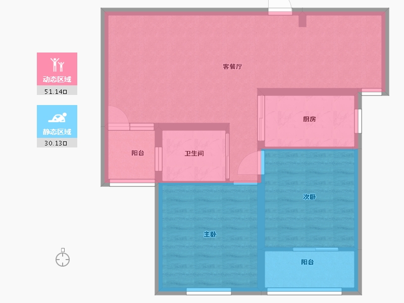 山东省-潍坊市-银泉广场-72.80-户型库-动静分区