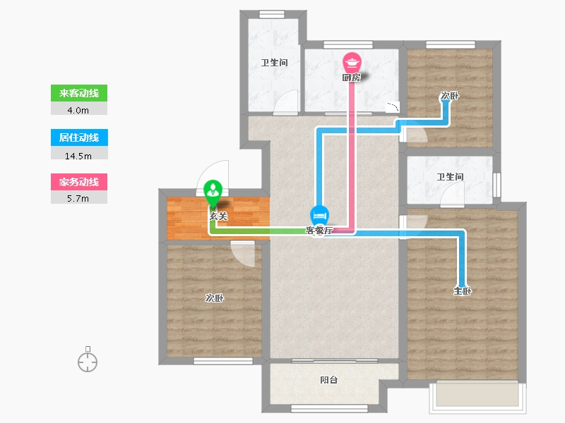 山东省-淄博市-淄博融创滨江壹号-96.01-户型库-动静线