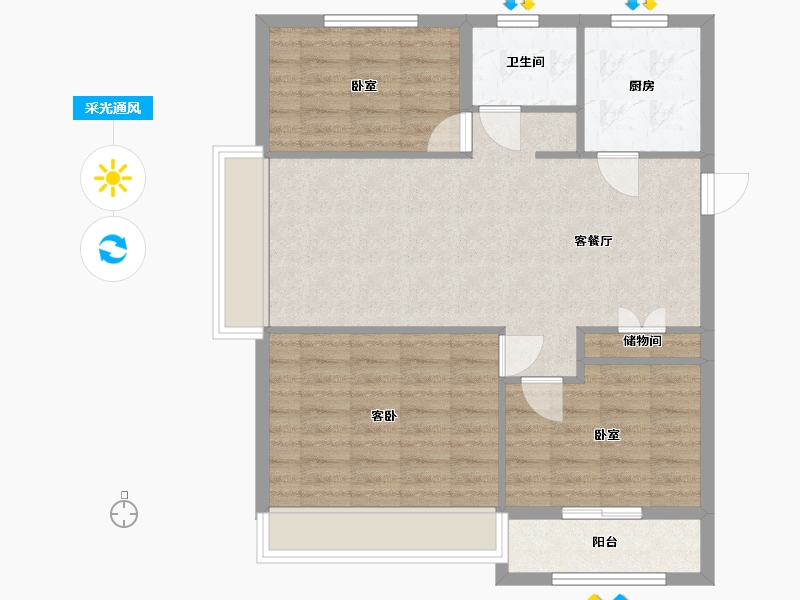 河南省-南阳市-方城中梁首府-78.99-户型库-采光通风