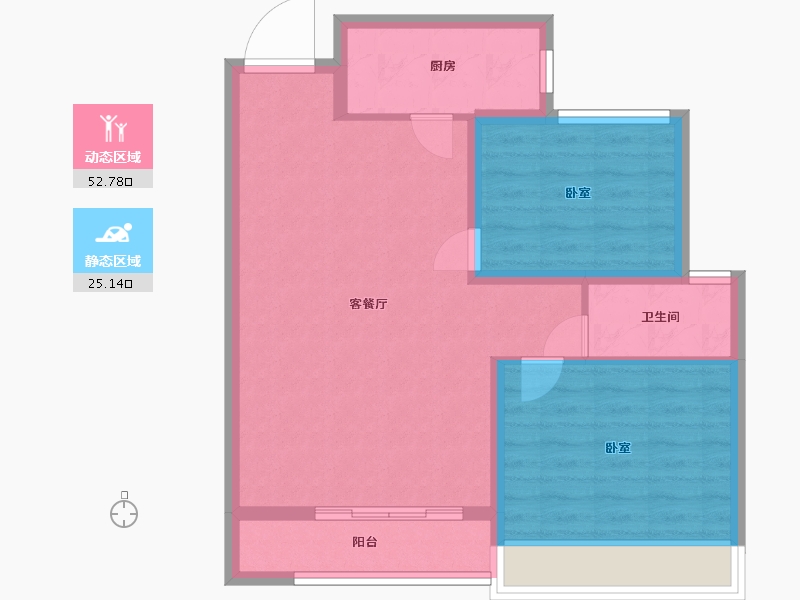 河南省-南阳市-方城中梁首府-70.00-户型库-动静分区