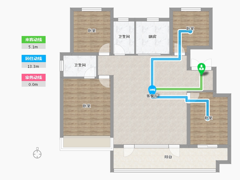 山东省-烟台市-中梁拾光里-110.00-户型库-动静线