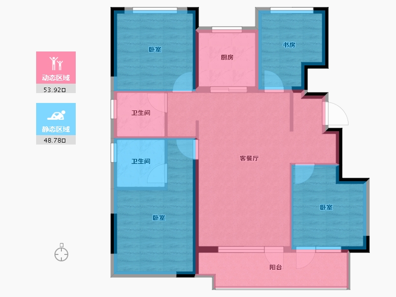 山东省-烟台市-天恒龙泽府-92.04-户型库-动静分区