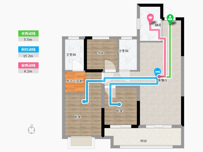 湖北省-武汉市-洺悦华府-89.01-户型库-动静线