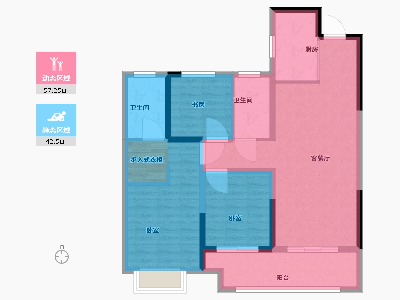 湖北省-武汉市-洺悦华府-89.01-户型库-动静分区