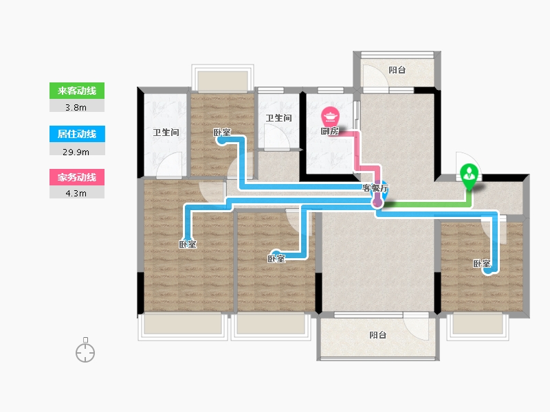 山东省-济宁市-碧桂园济州府-110.01-户型库-动静线